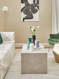 Mesas De Centro|Mesas De Centro></noscript>Westwing Collection Mesa de centro en look travertino Lesley Aspecto travertino beige mate