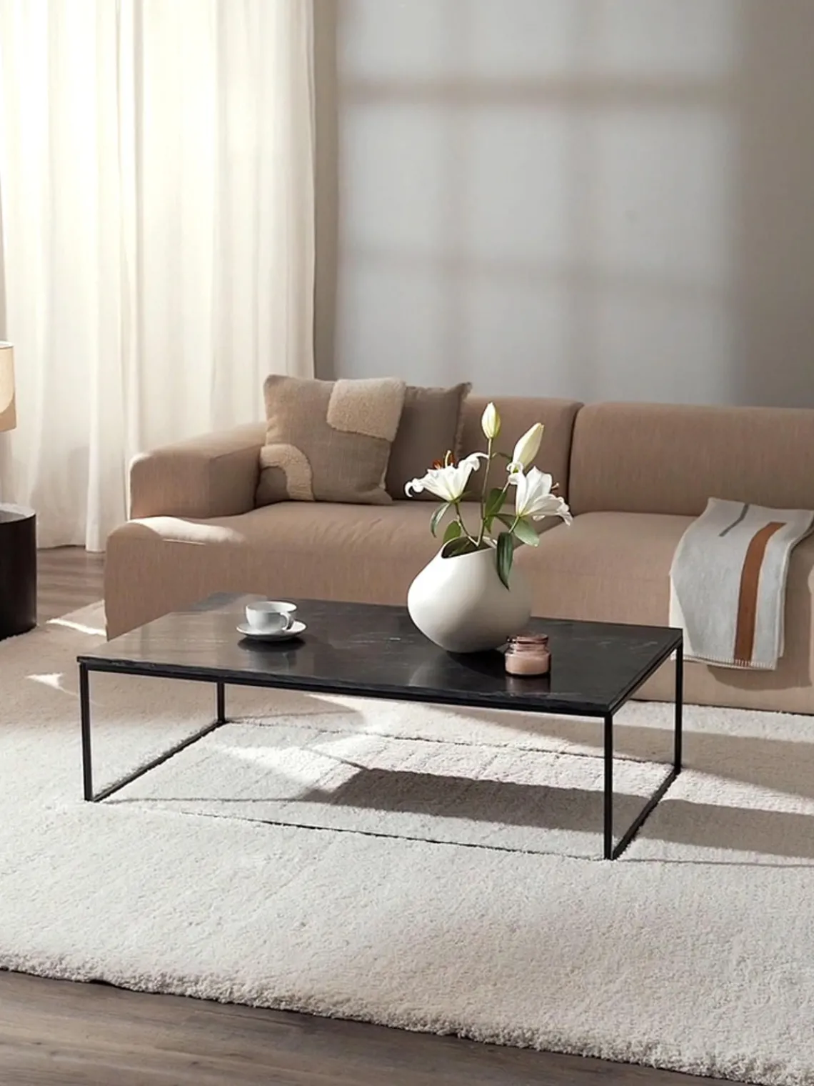 Mesas De Centro|Mesas De Centro>Westwing Collection Mesa de centro grande de mármol Alys Mármol negro, negro