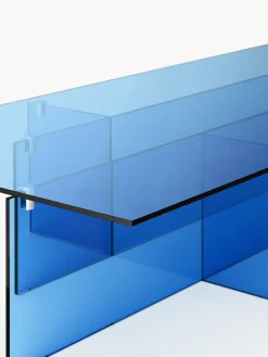 Mesas De Centro|Mesas De Centro></noscript>Westwing Collection Mesa de centro grande de vidrio Anouk, 160 cm Azul transparente