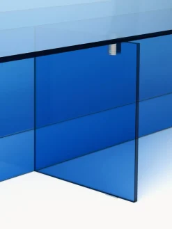 Mesas De Centro|Mesas De Centro></noscript>Westwing Collection Mesa de centro grande de vidrio Anouk, 160 cm Azul transparente