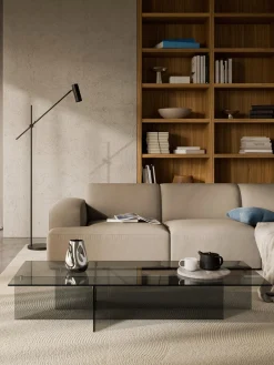 Mesas De Centro|Mesas De Centro>Westwing Collection Mesa de centro grande de vidrio Anouk, 160 cm Gris transparente