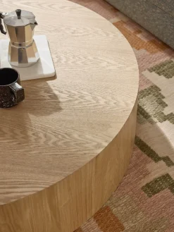 Mesas De Centro|Mesas De Centro></noscript>Westwing Collection Mesa de centro grande redonda de madera Dan Madera de fresno barnizado claro