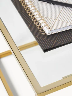 Mesas De Centro|Mesas De Centro></noscript>Westwing Collection Mesa de centro Maya, tablero de vidrio Transparente, dorado brillante