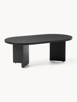 Mesas De Centro|Mesas De Centro>Westwing Collection Mesa de centro ovalada de madera Toni Madera de roble lacada en negro