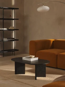 Mesas De Centro|Mesas De Centro>Westwing Collection Mesa de centro ovalada de madera Toni Madera de roble lacada en negro