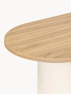 Mesas De Centro|Mesas De Centro></noscript>Noo.ma Mesa de centro ovalada de madera Looi Blanco crema, madera clara