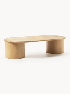 Mesas De Centro|Mesas De Centro>Westwing Collection Mesa de centro ovalada de madera de roble Didi Madera de roble barnizada