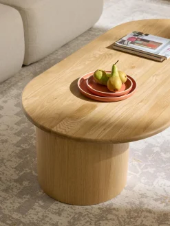 Mesas De Centro|Mesas De Centro></noscript>Westwing Collection Mesa de centro ovalada de madera de roble Didi Madera de roble barnizada