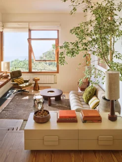 Outlet Mesa de centro redonda artesanal de madera de mango Conversation Mesas De Centro|Mesas De Centro