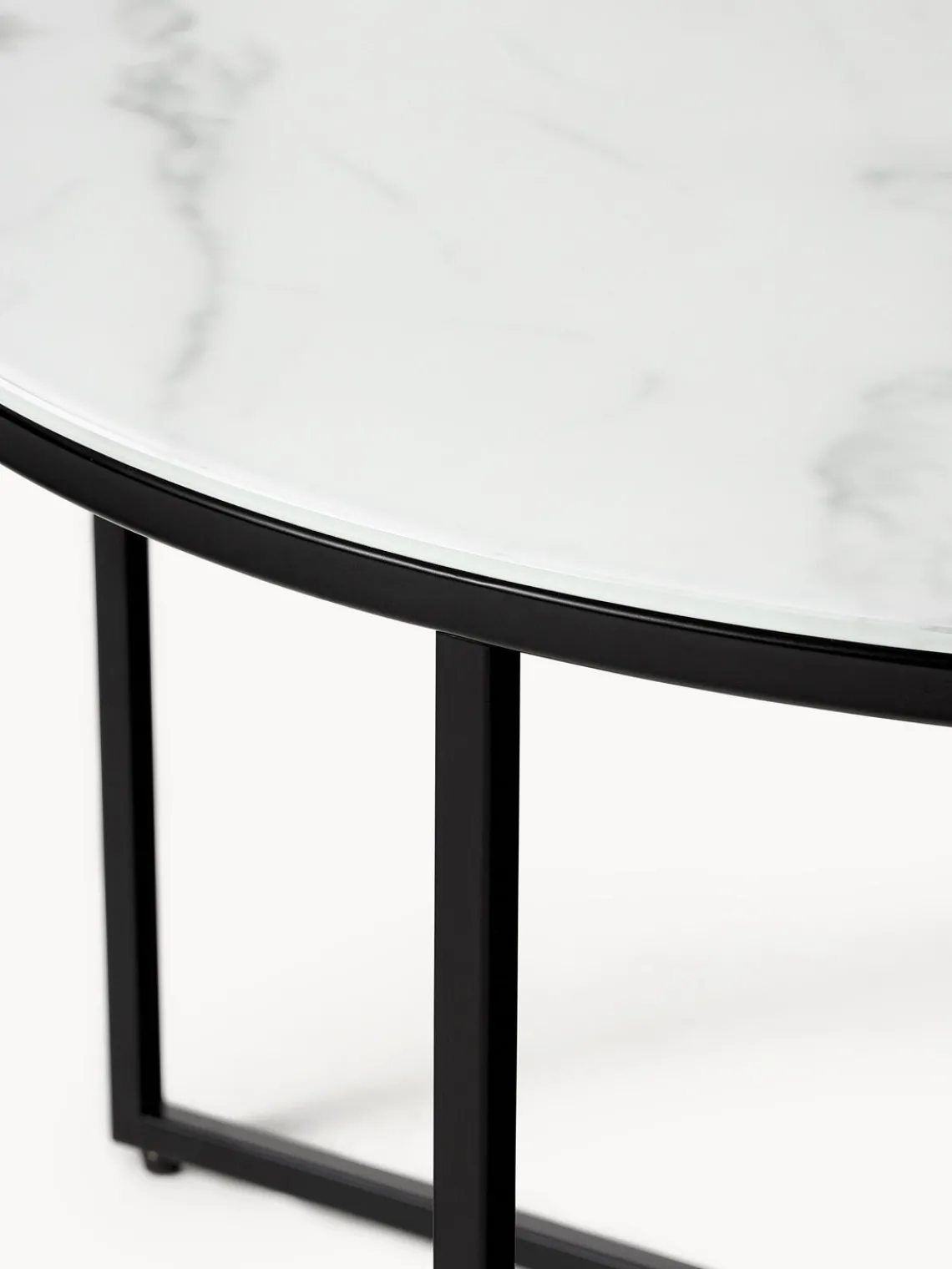 Hot Mesa de centro redonda con tablero de vidrio en look mármol Antigua Mesas De Centro|Mesas De Centro