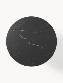 Clearance Mesa de centro redonda con tablero de vidrio en look mármol Antigua Mesas De Centro|Mesas De Centro