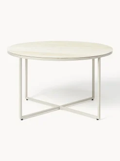 Mesas De Centro|Mesas De Centro></noscript>Westwing Collection Mesa de centro redonda con tablero de vidrio en look travertino Antigua Aspecto travertino beige, beige claro mate