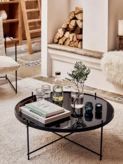 Hot Mesa de centro redonda Cupid, tablero de vidrio extraíble Mesas De Centro|Mesas De Centro