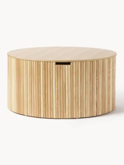 Discount Mesa de centro redonda de madera Nele, con espacio de almacenamiento Mesas De Centro|Mesas De Centro