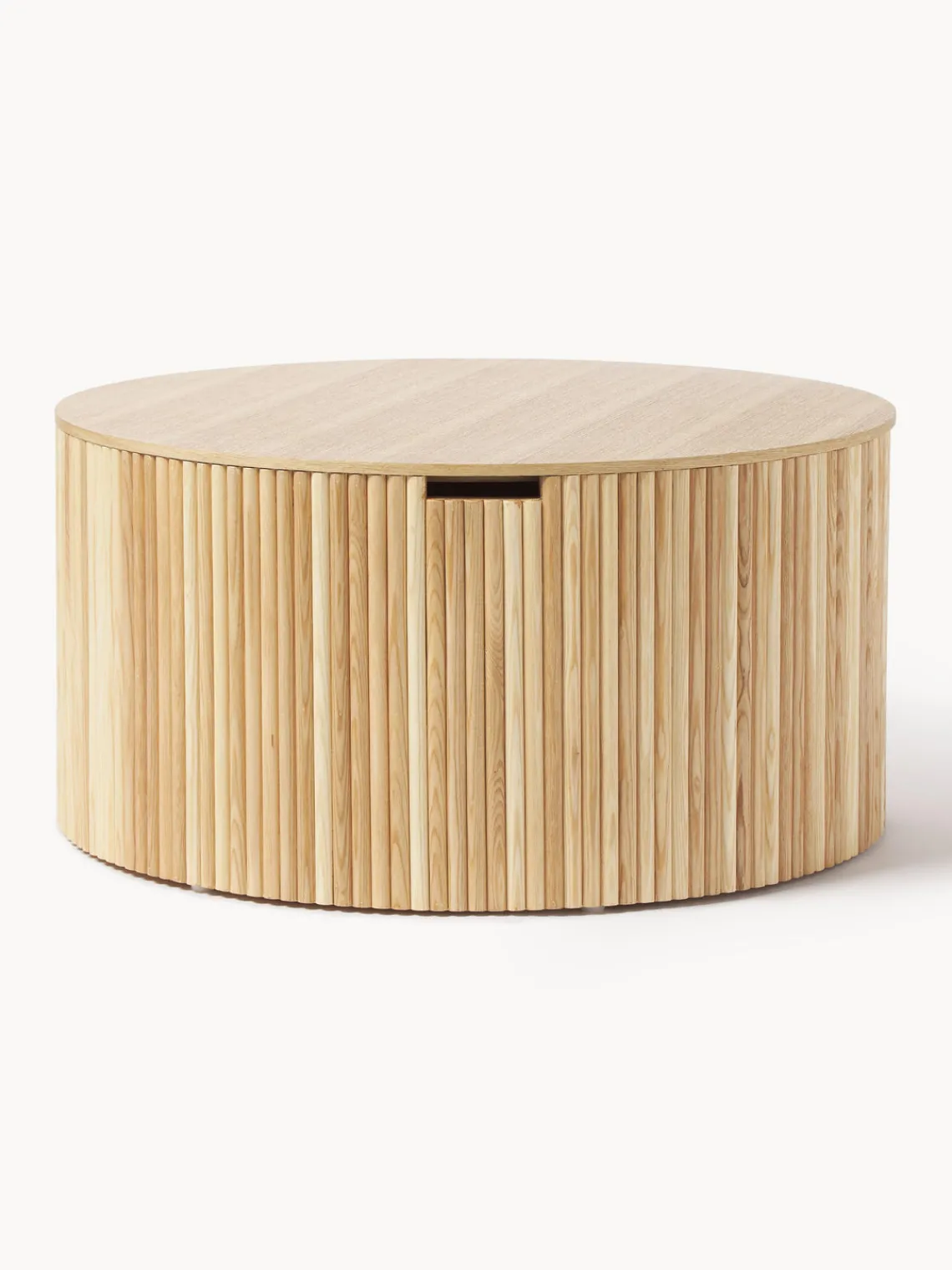 Discount Mesa de centro redonda de madera Nele, con espacio de almacenamiento Mesas De Centro|Mesas De Centro