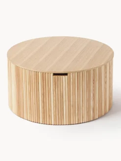 Discount Mesa de centro redonda de madera Nele, con espacio de almacenamiento Mesas De Centro|Mesas De Centro