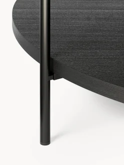 Mesas De Centro|Mesas De Centro></noscript>Westwing Collection Mesa de centro redonda de madera Renee Aspecto mármol blanco, madera de roble, marrón pintado