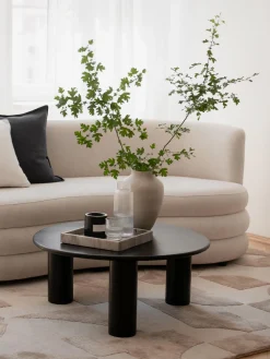 Mesas De Centro|Mesas De Centro>Westwing Collection Mesa de centro redonda de madera de roble Didi Madera de roble lacada en negro