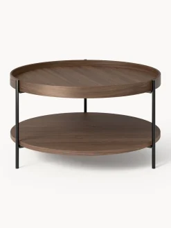 Mesas De Centro|Mesas De Centro>Westwing Collection Mesa de centro redonda de madera Renee Madera de nogal