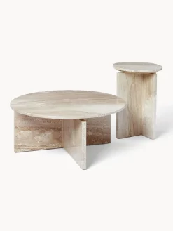 New Mesa de centro redonda de travertino Marisa Mesas De Centro|Mesas De Centro