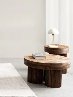 Clearance Mesa de centro redonda de madera de mango Dacca Mesas De Centro|Mesas De Centro