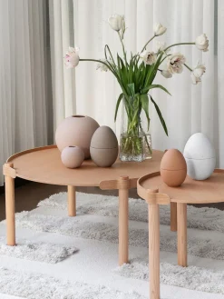 Outlet Mesa de centro redonda de madera de roble Woody Mesas De Centro|Mesas De Centro