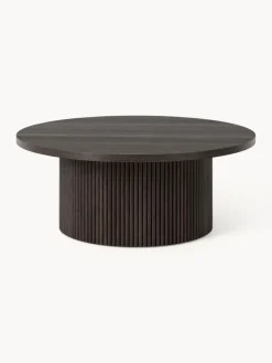 Mesas De Centro|Mesas De Centro>Westwing Collection Mesa de centro redonda de madera Nele Madera, marrón oscuro pintado