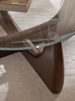 Mesas De Centro|Mesas De Centro></noscript>Westwing Collection Mesa de centro redonda de madera con tablero de vidrio Miya