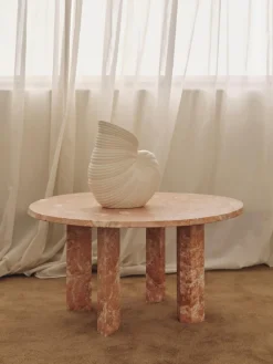 Mesas De Centro|Mesas De Centro>Ferm Living Mesa de centro redonda de mármol Taula Mármol rosa palo