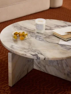 Mesas De Centro|Mesas De Centro></noscript>Westwing Collection Mesa de centro redonda de mármol Marisa Mármol blanco y gris