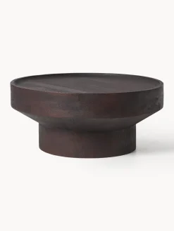 Mesas De Centro|Mesas De Centro>Westwing Collection Mesa de centro redonda de madera de mango Benno Madera de mango lacada en marrón oscuro