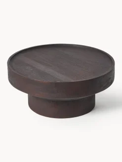 Mesas De Centro|Mesas De Centro></noscript>Westwing Collection Mesa de centro redonda de madera de mango Benno Madera de mango lacada en marrón oscuro