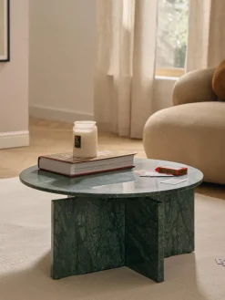 Mesas De Centro|Mesas De Centro>Westwing Collection Mesa de centro redonda de mármol Marisa Mármol verde