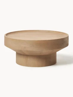 Mesas De Centro|Mesas De Centro>Westwing Collection Mesa de centro redonda de madera de mango Benno Madera de mango lacada en claro