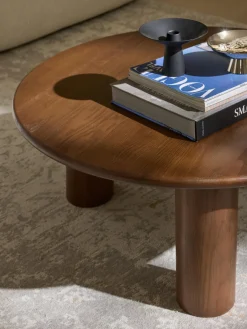 Mesas De Centro|Mesas De Centro></noscript>Westwing Collection Mesa de centro redonda de madera de roble Didi Madera de roble lacada en marrón oscuro