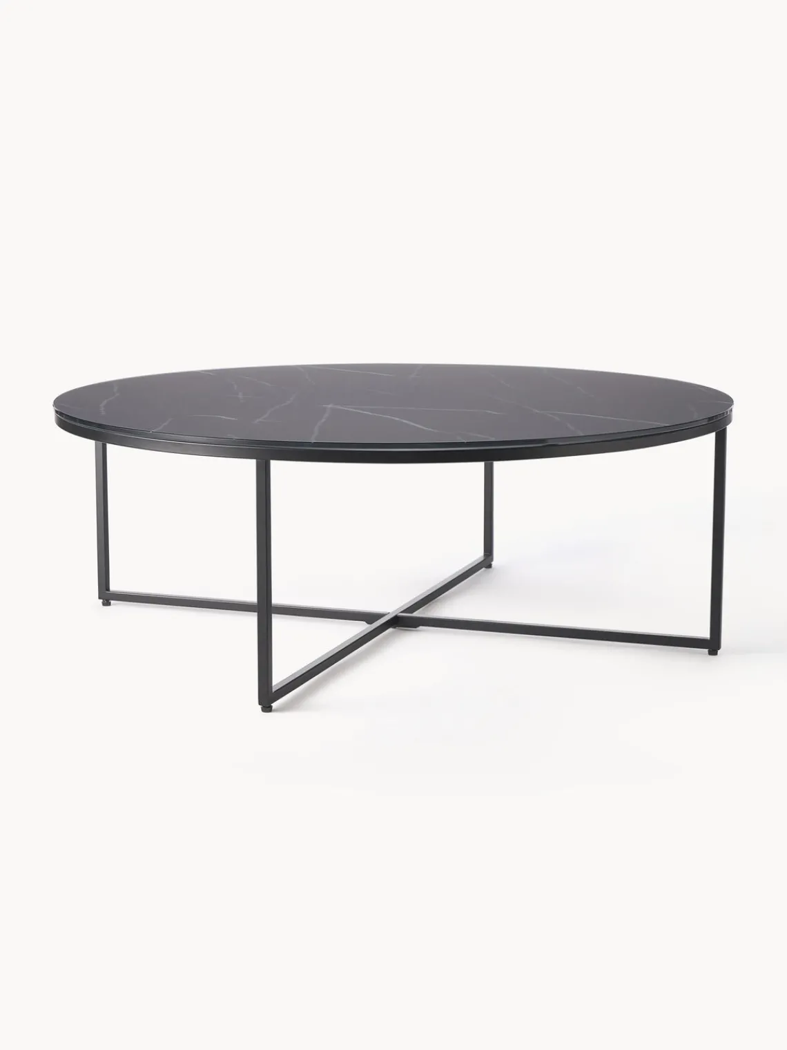 Hot Mesa de centro redonda grande con tablero de vidrio en look mármol Antigua Mesas De Centro|Mesas De Centro