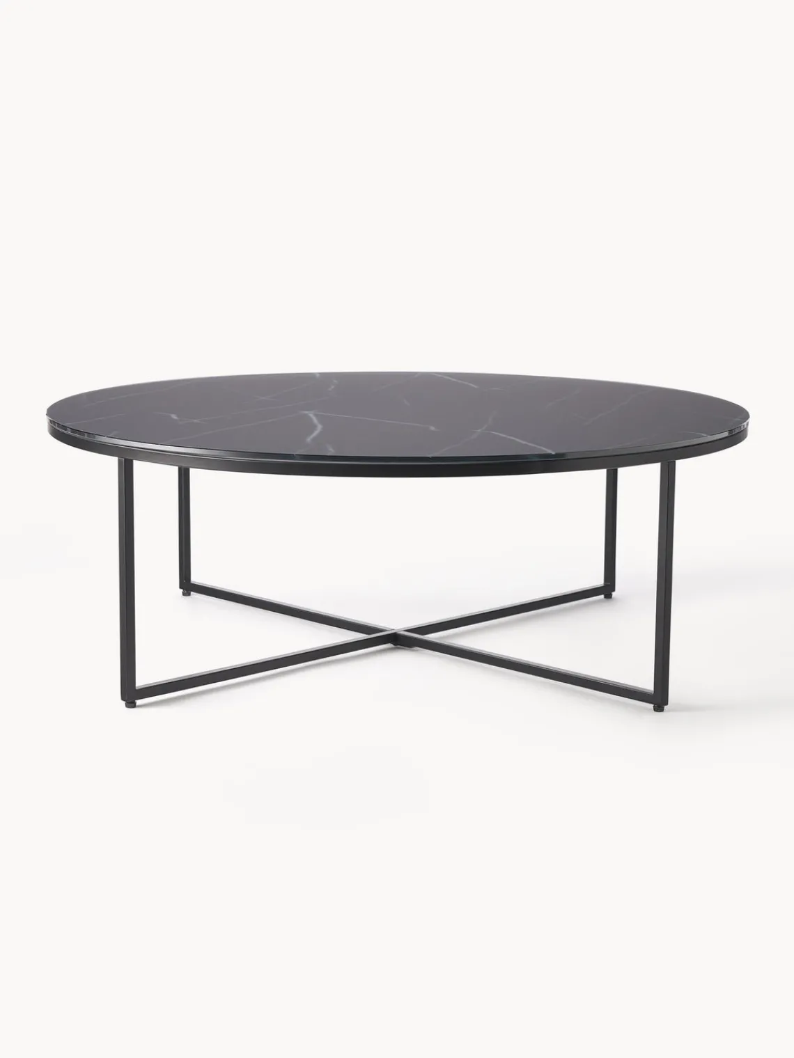 Hot Mesa de centro redonda grande con tablero de vidrio en look mármol Antigua Mesas De Centro|Mesas De Centro