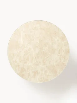 Mesa de centro redonda grande Antigua, tablero de vidrio en aspecto mármol Mesas De Centro|Mesas De Centro