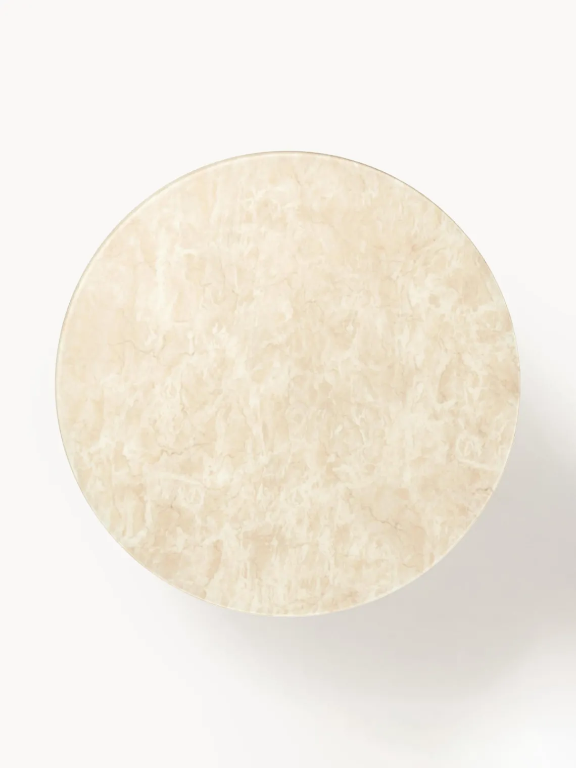 Mesa de centro redonda grande Antigua, tablero de vidrio en aspecto mármol Mesas De Centro|Mesas De Centro