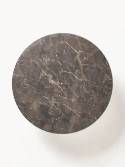 Mesas De Centro|Mesas De Centro></noscript>Westwing Collection Mesa de centro redonda grande Antigua, tablero de vidrio en aspecto mármol Aspecto mármol taupe, taupe mate