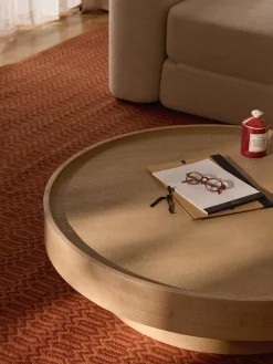 Hot Mesa de centro redonda XL de madera de mango Benno Mesas De Centro|Mesas De Centro