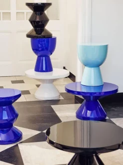 Mesas De Centro|Mesas De Centro>POLSPOTTEN Mesa de centro redonda Zig Zag Azul real