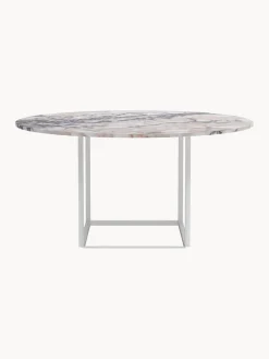 Mesas De Comedor|Mesas De Comedor>New Works Mesa de comedor con tablero de mármol Florence, Ø 145 cm Mármol blanco, beige, morado