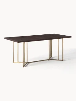 Mesas De Comedor|Mesas De Comedor>Westwing Collection Mesa de comedor de madera de mango con diseño espiga Luca, tamaños diferentes Madera de mango, dorado