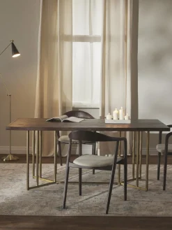 Mesas De Comedor|Mesas De Comedor>Westwing Collection Mesa de comedor de madera de mango con diseño espiga Luca, tamaños diferentes Madera de mango, dorado