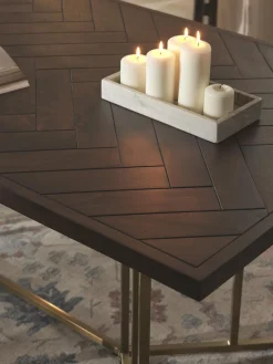 Mesas De Comedor|Mesas De Comedor></noscript>Westwing Collection Mesa de comedor de madera de mango con diseño espiga Luca, tamaños diferentes Madera de mango, dorado