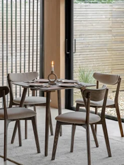 Mesas De Comedor|Mesas De Comedor> Mesa de comedor de madera Hatfield, 77 x 77 cm Madera de roble lacada en oscuro