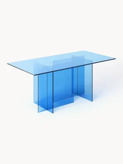 Mesas De Comedor|Mesas De Comedor>Westwing Collection Mesa de comedor de vidrio Anouk, tamaños diferentes Azul transparente