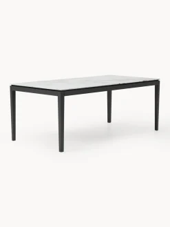 Mesas De Comedor|Mesas De Comedor>Westwing Collection Mesa de comedor en look mármol Jackson, tamaños diferentes Madera de haya pintada en blanco, roble negro esmaltado