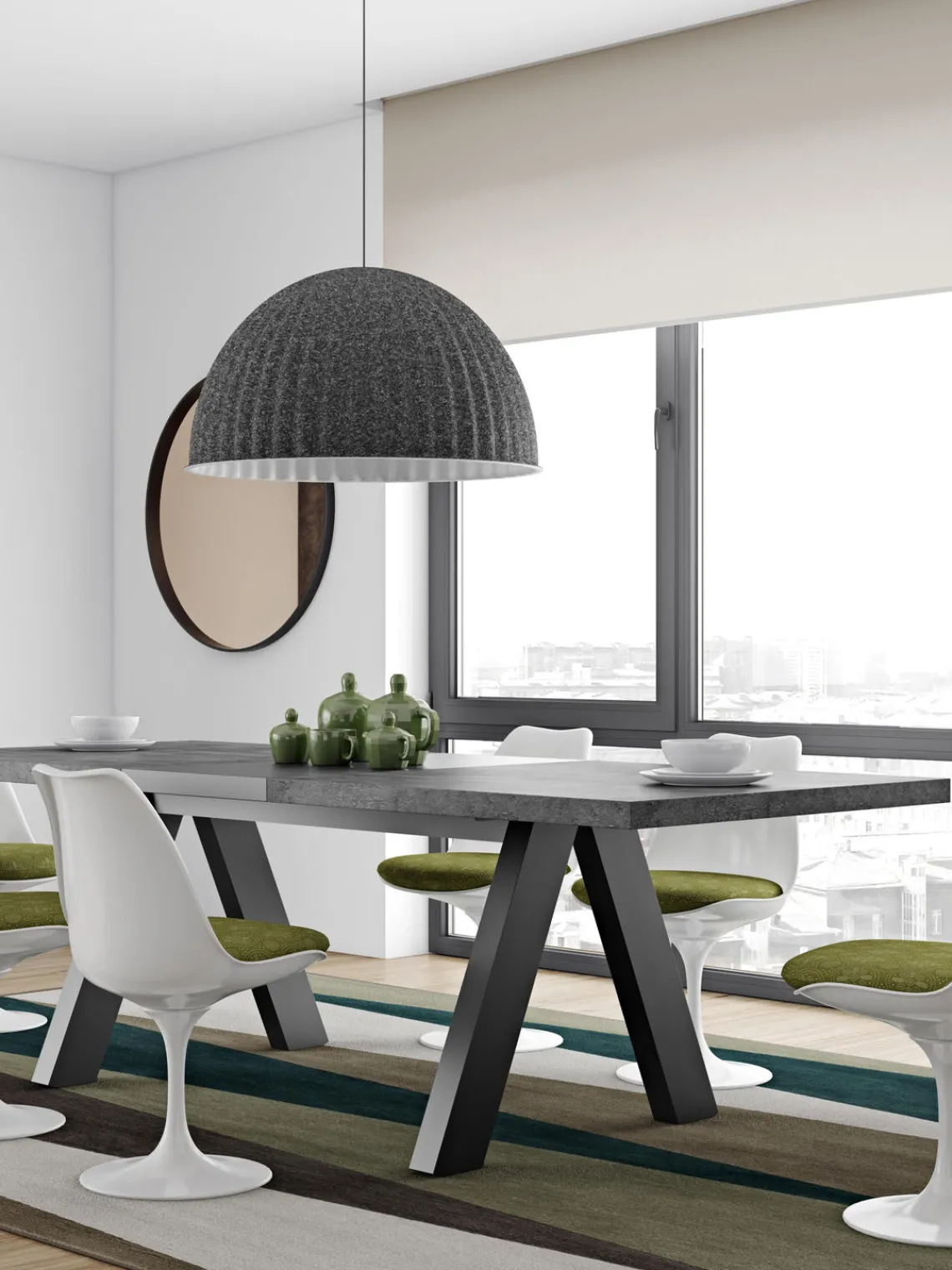 Mesa de comedor extensible en look cemento Apex, 200-250 x 100 cm Mesas De Comedor|Mesas De Comedor
